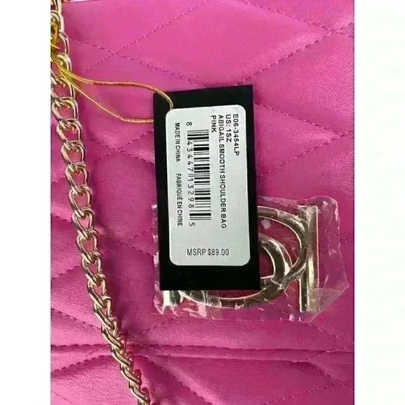NEW! Bebe Women's Abigail Smooth Flap Shoulder Bag In Pink NWT $89 - Picture 5 of 5